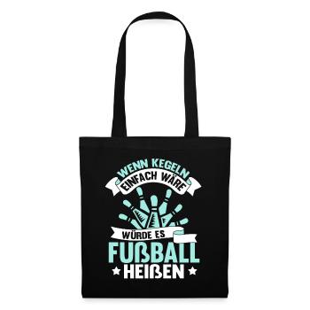 Lustig Bowling Bowlingspieler Kegeln Geschenk - Stoffbeutel - Schwarz - Vorne