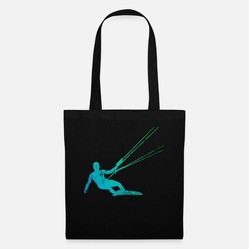 Kitesurfing kiteboarder - Tote Bag - black
