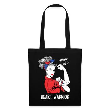 Maman d'un coeur Heart Warrior CHD Awareness Heart Bypass - Sac en tissu - noir - Devant