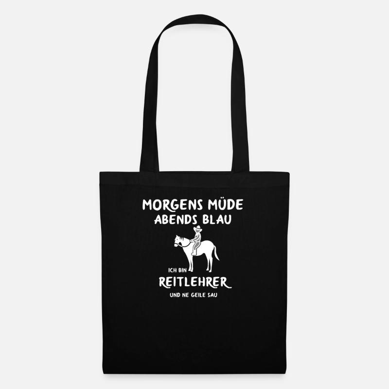 Reitlehrer Reitschule Reitstall Reiten geschenk - Stoffbeutel - Schwarz