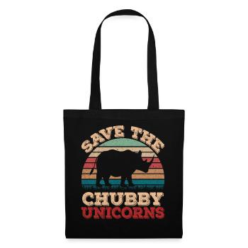 Retro Vintage Sunset Save The Chubby Unicorns - Tote Bag - black - Front