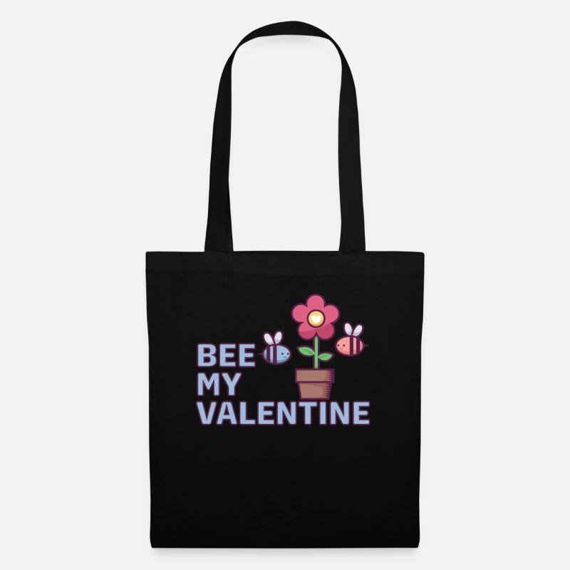 bee my valentine - Valentinstag - Stoffbeutel - Schwarz