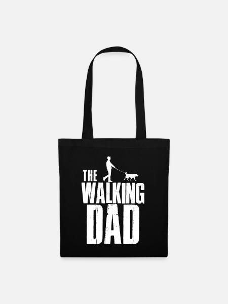 Hund Hunde Vater Walking Dad - Stoffbeutel - Schwarz