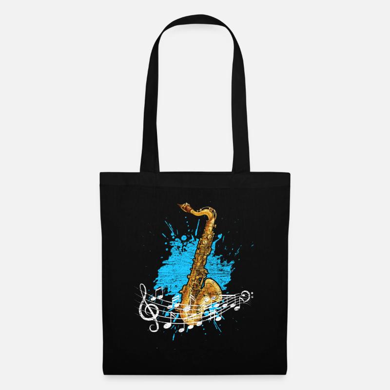 Saxophon Musikinstrument - Stoffbeutel - Schwarz