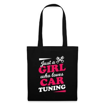 Girl Car Tuning Tuner Schrauber Mechatroniker - Stoffbeutel - Schwarz - Vorne