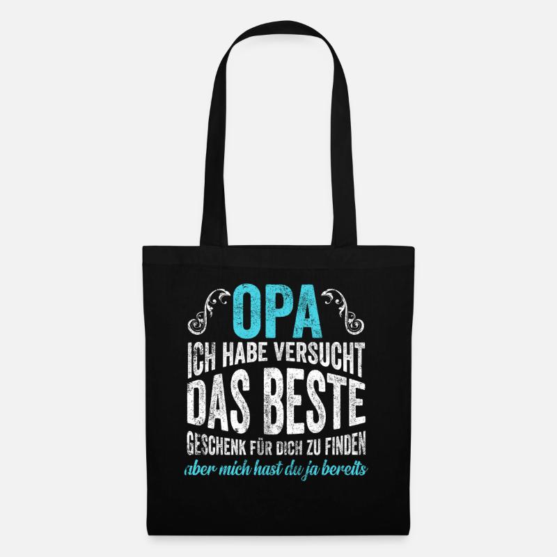 Opa Geschenk - Stoffbeutel - Schwarz