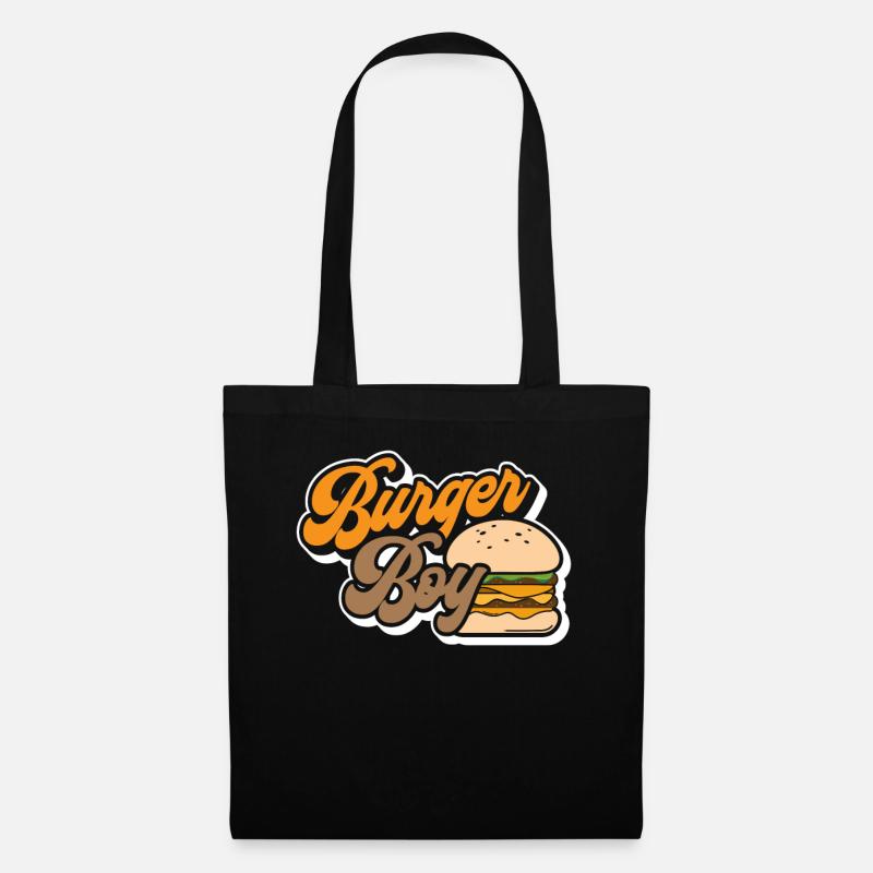 Burger - Stoffbeutel - Schwarz