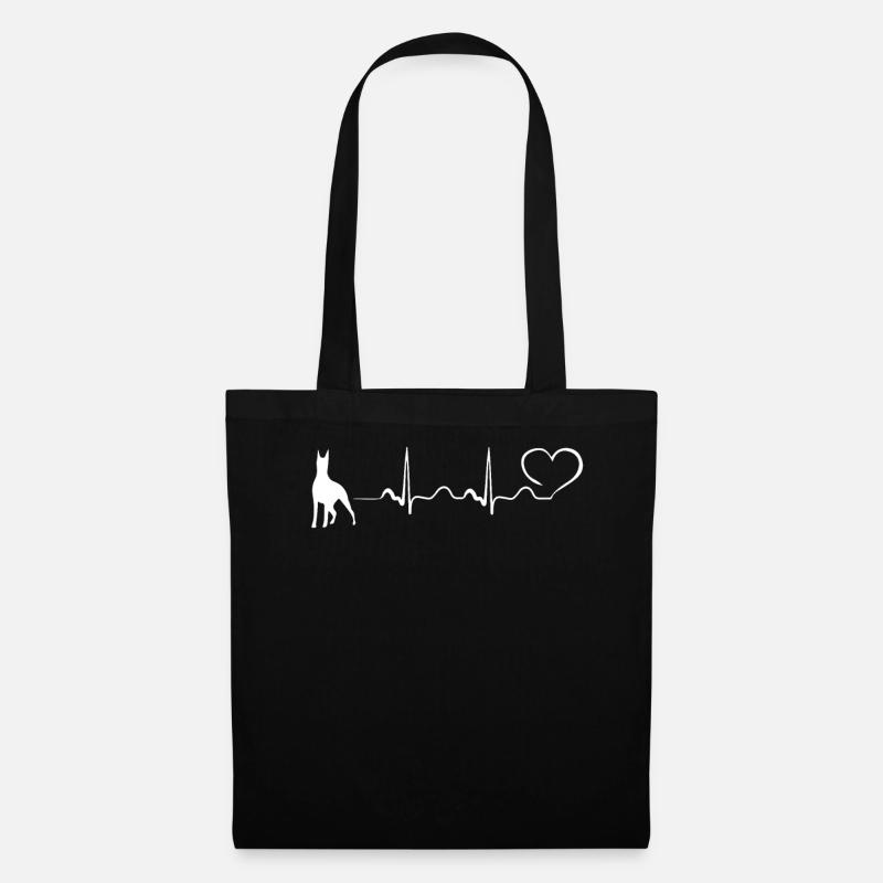 Doberman - My Heart Beats For Dobermans - Stoffbeutel - Schwarz