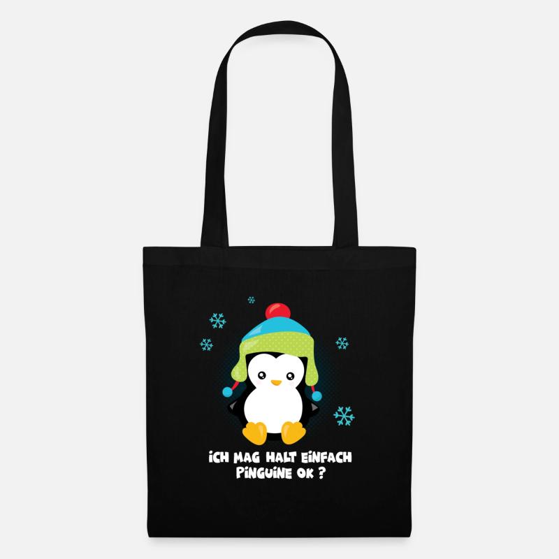 Pinguine Pinguin Pinguinliebhaber Geschenk - Stoffbeutel - Schwarz