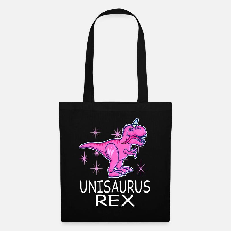 Einhorn Dino Trex Unisaurus Rex Unicorn - Stoffbeutel - Schwarz