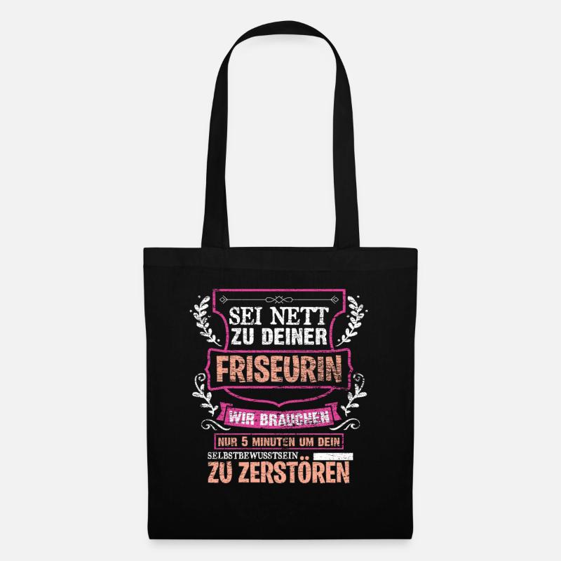 Friseurin - Stoffbeutel - Schwarz