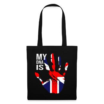 Drapeau britannique, mon ADN est britannique, drapeau Union Jack - Sac en tissu - noir - Devant