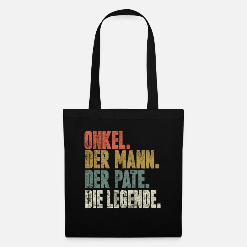 Patenonkel Onkel retro - Stoffbeutel - Schwarz