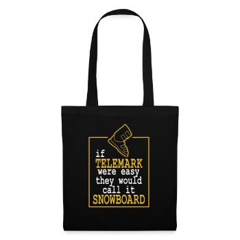 Telemark Free Heel Ski Nordic Funny Gift - Sac en tissu - noir - Devant