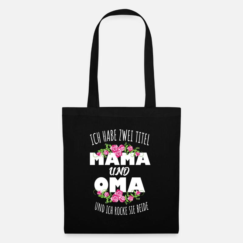 Mama Oma Rocken Geschenk - Stoffbeutel - Schwarz