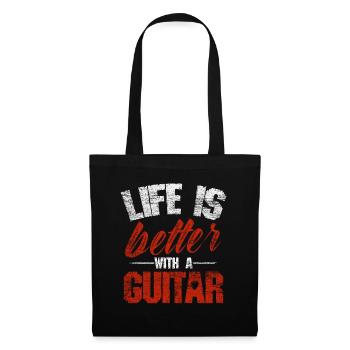 Gitarre - Stoffbeutel - Schwarz - Vorne