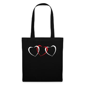 Saint Valentin - Sac en tissu - noir - Devant