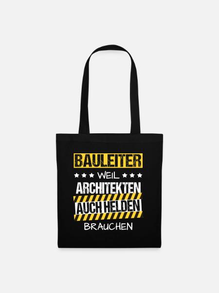 Bauleiter Held Bau Baustelle Architekt Beruf - Stoffbeutel - Schwarz