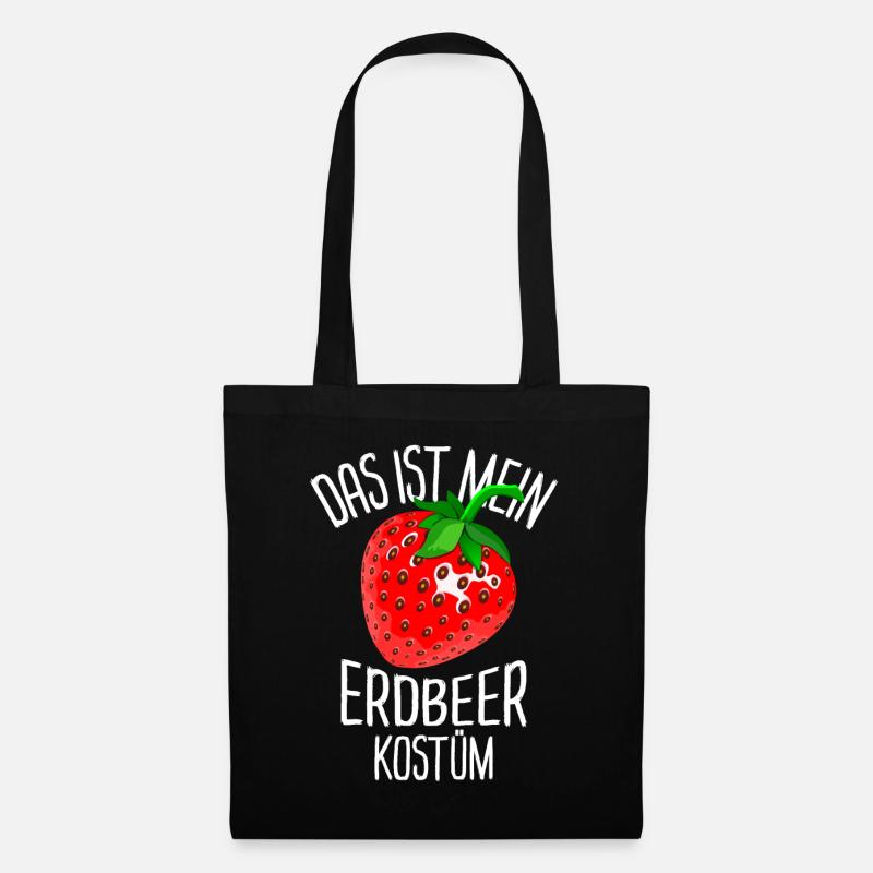 Karneval Erdbeere Kostüm - Stoffbeutel - Schwarz
