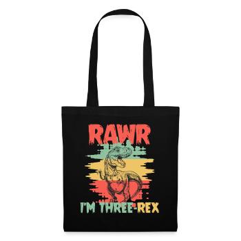 Rawr Tyrannosaurus Rex dinosaure T-rex - Sac en tissu - noir - Devant