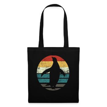 Pinguin Retro - Stoffbeutel - Schwarz - Vorne