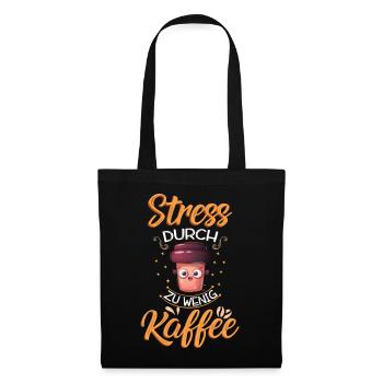 Kaffeejunkie Barista Kaffeetante kaffee shirt - Stoffbeutel - Schwarz - Vorne