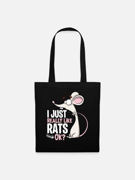 Ratten Lieblingstier - Stoffbeutel - Schwarz