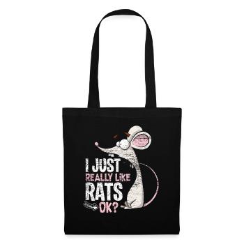 Ratte Liebe - Stoffbeutel - Schwarz - Vorne