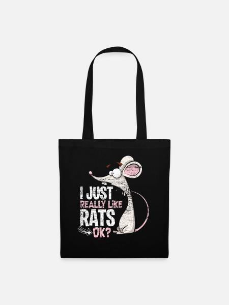 Ratte Liebe - Stoffbeutel - Schwarz