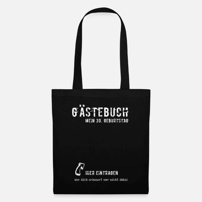 30 Geburtstag Gästeliste - Stoffbeutel - Schwarz