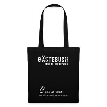 18 Geburtstag Gästeliste - Stoffbeutel - Schwarz - Vorne