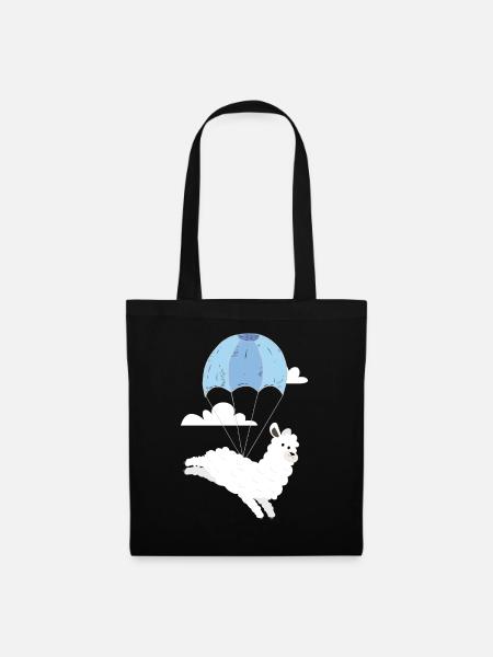 Alpaca Skydive Skydiving Skydiver - Tote Bag - black