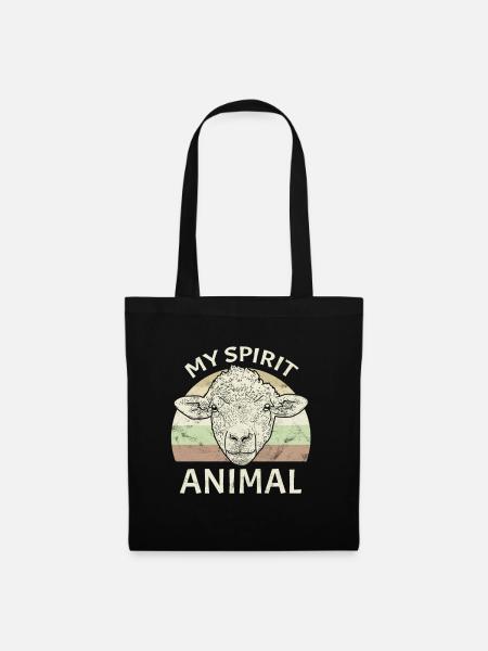 Schaf Lamm Spirit Animal - Stoffbeutel - Schwarz