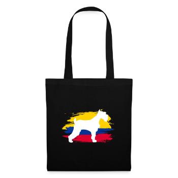 Drapeau de la Colombie et art animalier chien cadeaux - Sac en tissu - noir - Devant