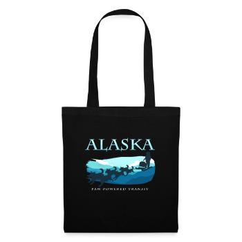 Alaska Hundeschlitten Tour Schlittenhunde Yukon - Stoffbeutel - Schwarz - Vorne