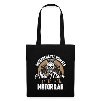 Motorrad Bike Biker - Stoffbeutel - Schwarz - Vorne