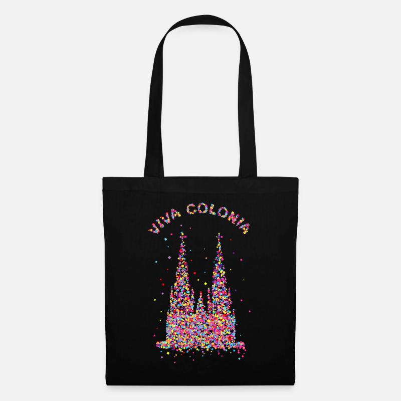 Viva Colonia, Kölner Dom, Konfetti, Facching - Stoffbeutel - Schwarz