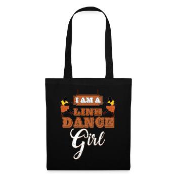 Danse en ligne, country dance country western - Sac en tissu - noir - Devant