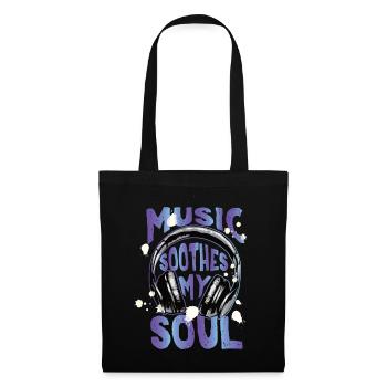 Music soothes my soul Musik beruhigt meine Seele - Tote Bag - black - Front