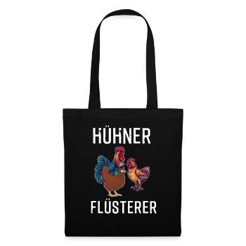 Hühner Flüsterer Huhn - Stoffbeutel - Schwarz - Vorne