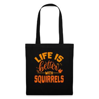 écureuil - Sac en tissu - noir - Devant