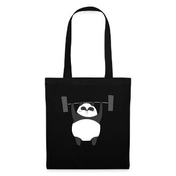 Weightlifting - Panda bear lifts weights - Tote Bag - black - Front