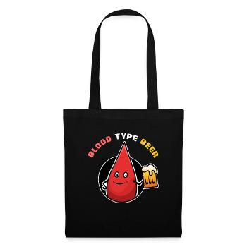 Goutte de sang bière de type sanguin - Sac en tissu - noir - Devant