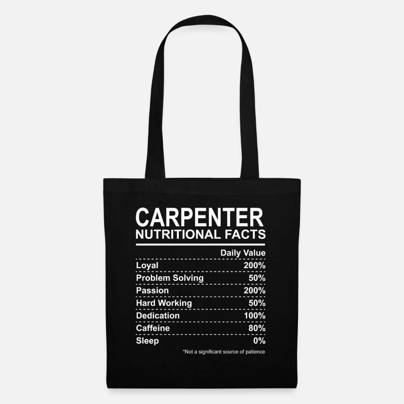 Carpenter Nutritional Facts - Tote Bag - black