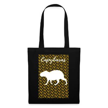 Pet Capybara Tshirt - Stoffbeutel - Schwarz - Vorne