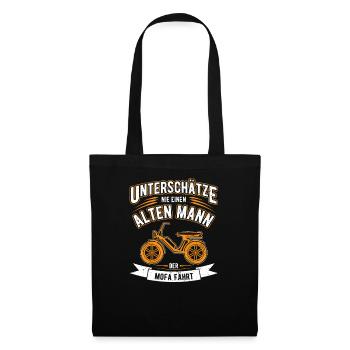 Chemise cadeau vélomoteur grand-père vélomoteur - Sac en tissu - noir - Devant