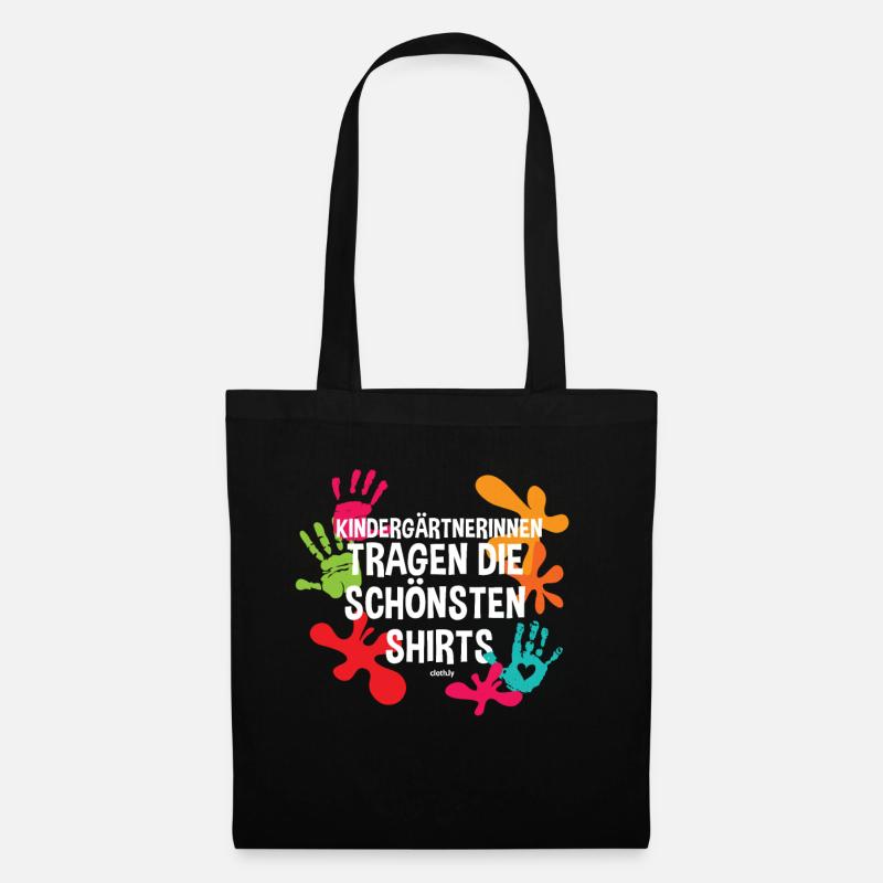 Kindergärtnerin Kindergarten Pädagogen - Stoffbeutel - Schwarz