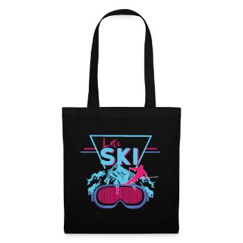 Domaine skiable de ski rétro - Sac en tissu - noir - Devant