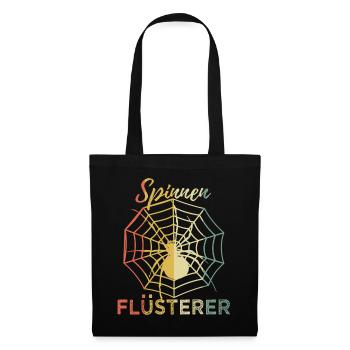 Lustig Spinnen Flüsterer Retro Spruch Geschenk - Stoffbeutel - Schwarz - Vorne