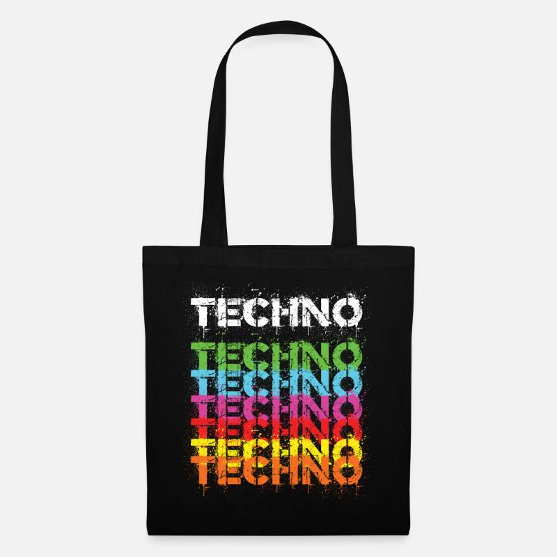 Techno Techno Freak Techno Music - Tote Bag - black